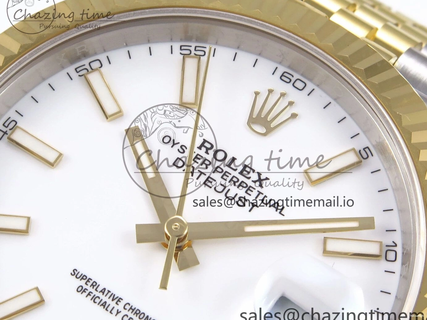 SS Best 41 Bracelet EWEF Stick DateJust Dial Jubilee A3235 White on Edition 126333 YG 0305